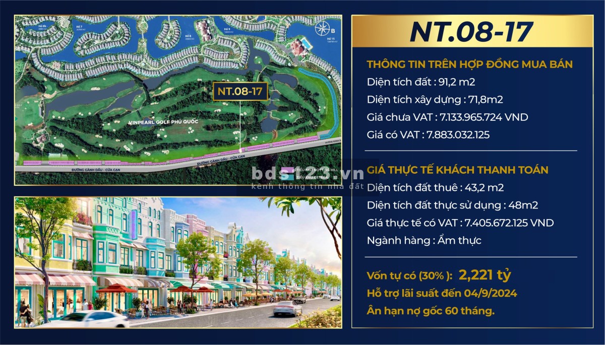 Cần bán shop VinWonder Phú Quốc mặt đường DT45 vốn 2,2 tỷ LH 0968129240