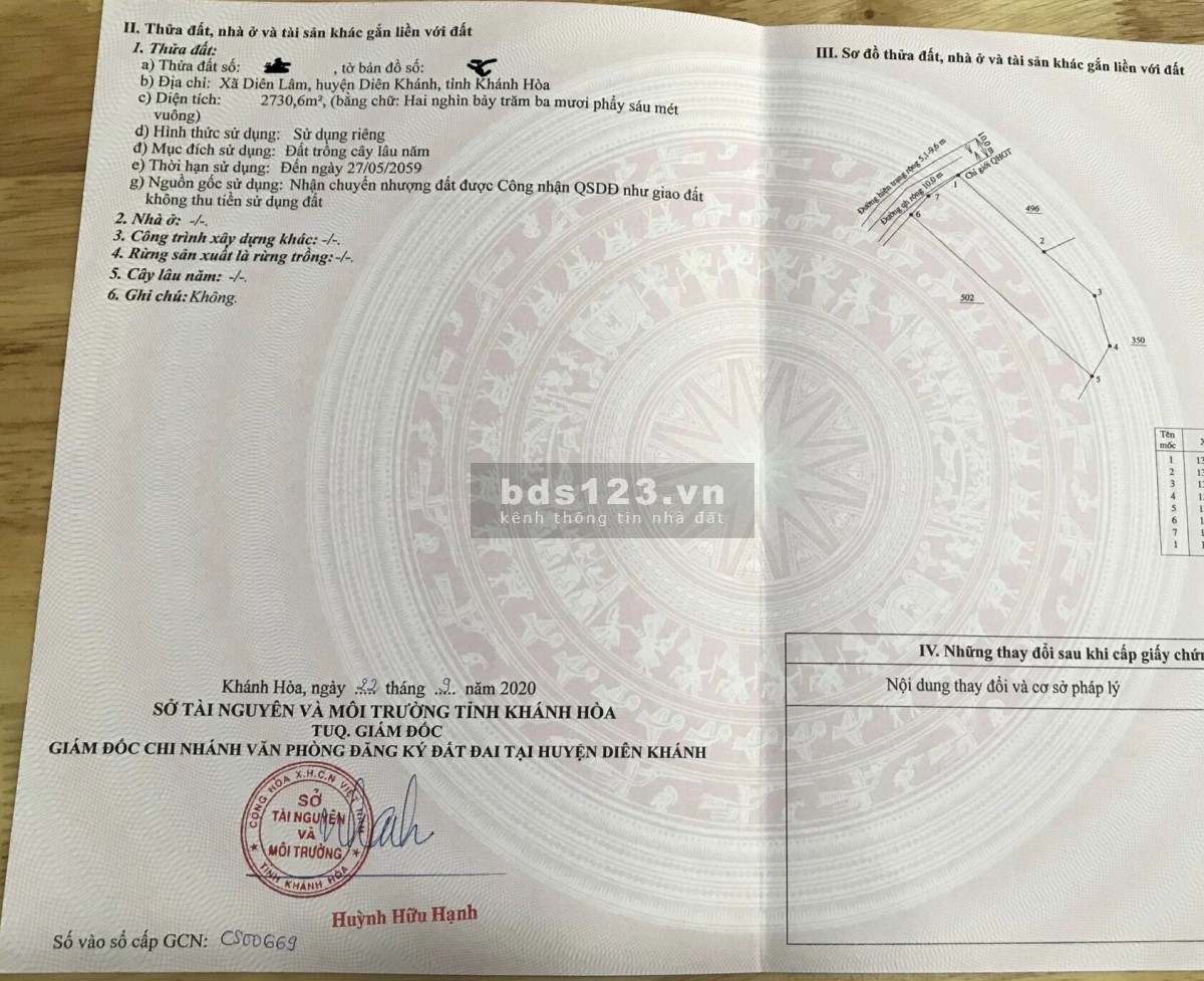 Bán 3 lô đất vườn liền kề xã Diên Lâm, huyện Diên Khanh, Khánh Hoà giá đầu tư tốt
