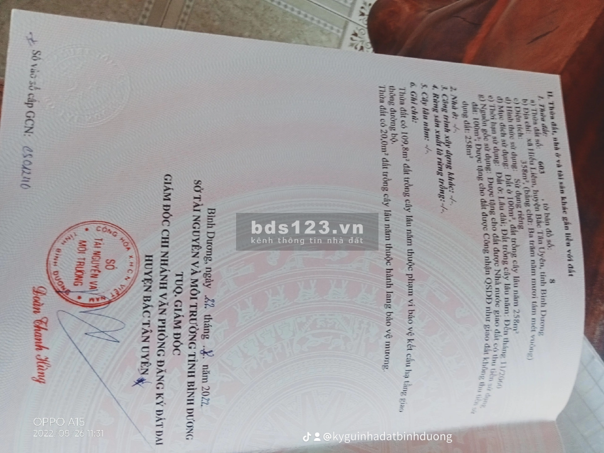 Bán gấp đất mặt tiền đường DT746, xã Bình Mỹ, Bắc Tân Uyên