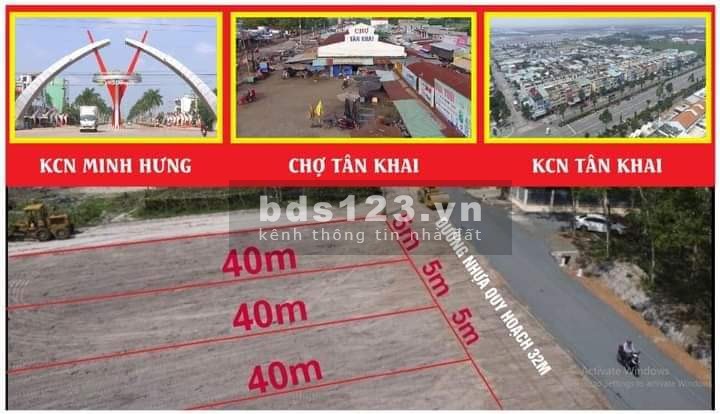 Chủ gửi 2 lô đất ngay mặt tiền đường nhựa hllg 32m ngay thị trấn Tân Khai
