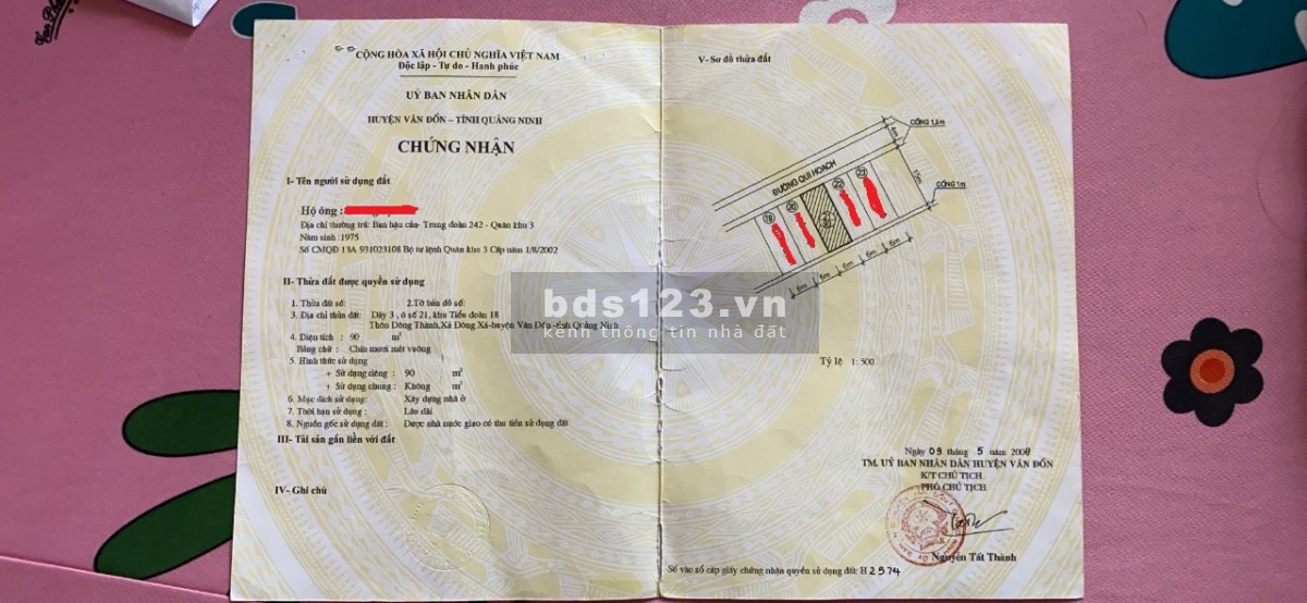 Bán nhanh lô đất thuộc phân khu quân đội Vân Đồn, Quảng Ninh giá thỏa thuận