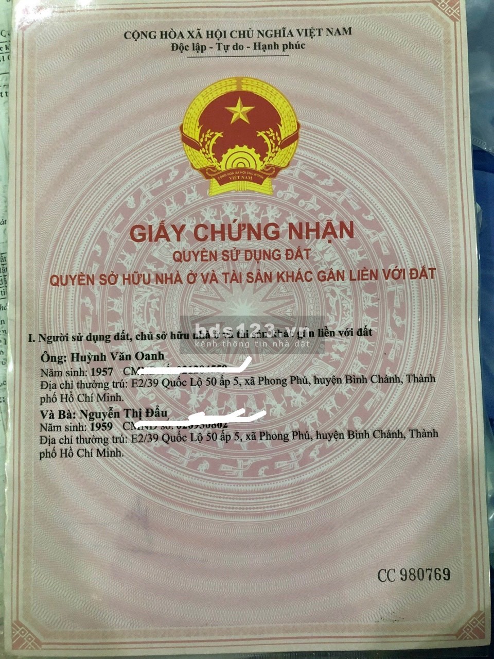 Bán nhà mặt tiền Quốc Lộ 50, Ấp 5, xã Phong Phú, huyện Bình Chánh