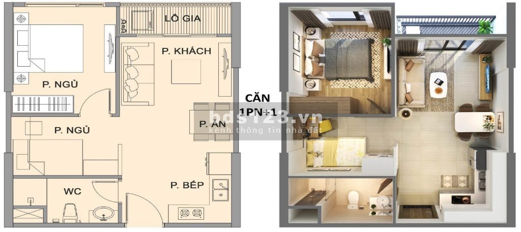 Duy nhất 1 căn 1PN+1 đa năng 43m2 giá rẻ 1.7 tỷ chung cư Vinhomes Smart City, ở ngay