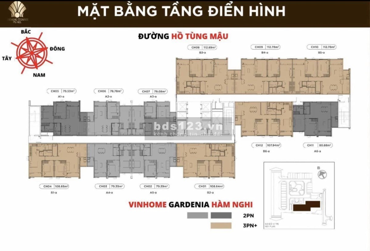 Hoành Thành Pearl bán căn 3pn dt 108m2 siêu đẹp, giá chỉ 9 triệu/m2, chiết khấu 3.4%