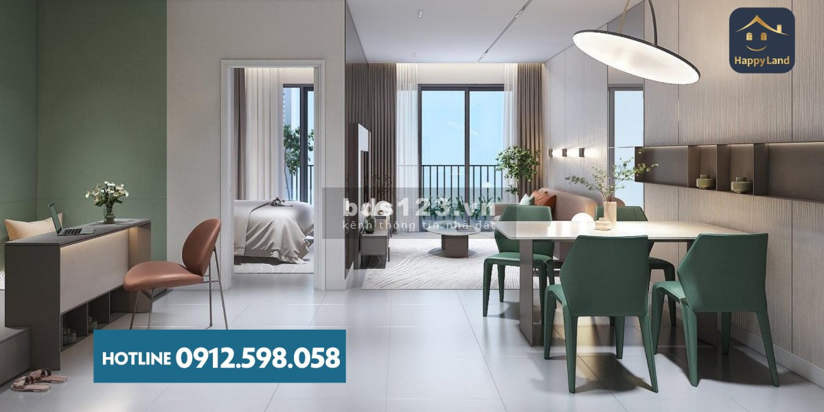 Bán căn hộ 1pn+1 dt 63m2, ngay trung tâm Quận 9, tặng nội thất, giá chỉ hơn 2 tỷ