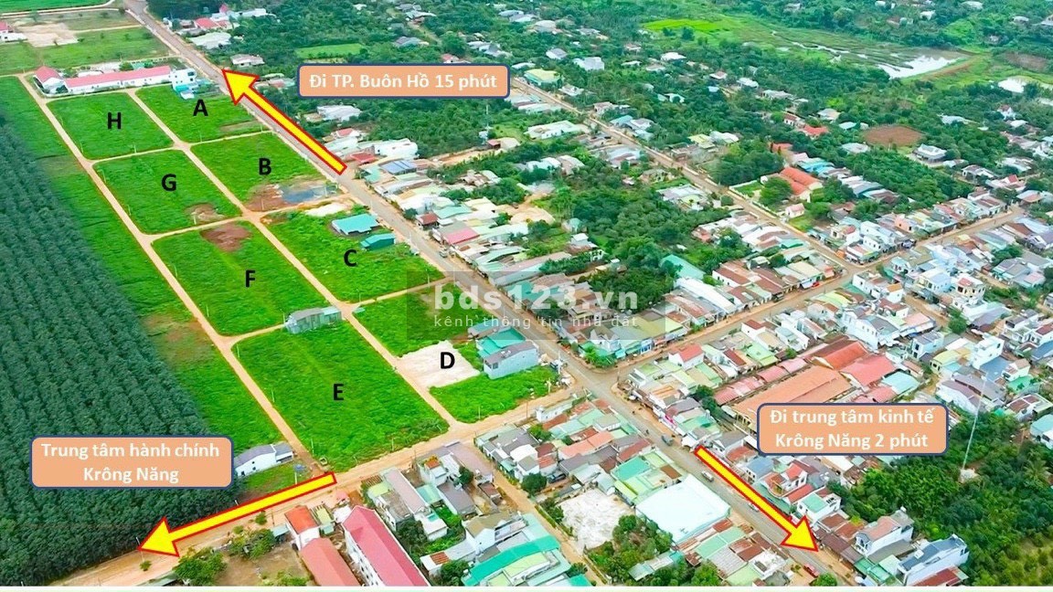 Đầu tư đón đầu trung tâm hành chính huyện mới Krông Năng với đất nền KDC Phú Lộc.