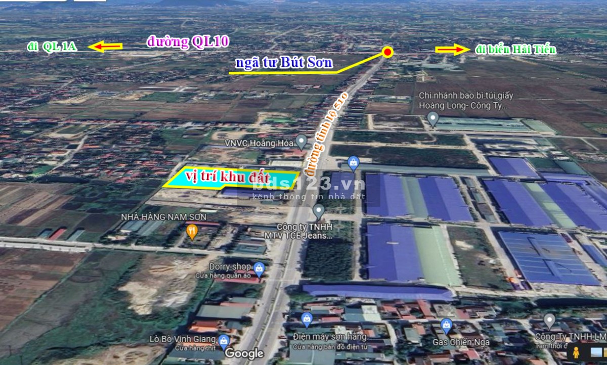 Chuyển nhượng khu đất thương mại dịch vụ mặt đường tỉnh lộ 510 xã Hoằng Đồng - Hoằng Hoá