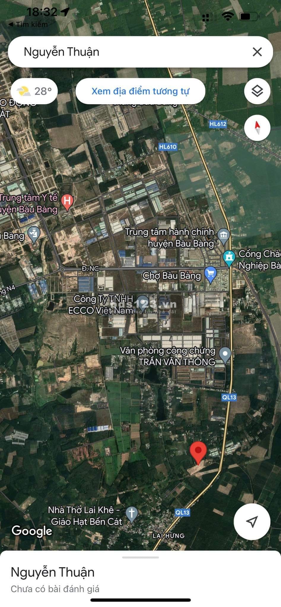 Bán Gấp 5600m2 đất Bàu Bàng Bình Dương Sổ sẵn Cách 1 sẹt QL13 giá chỉ 1tr250/m2