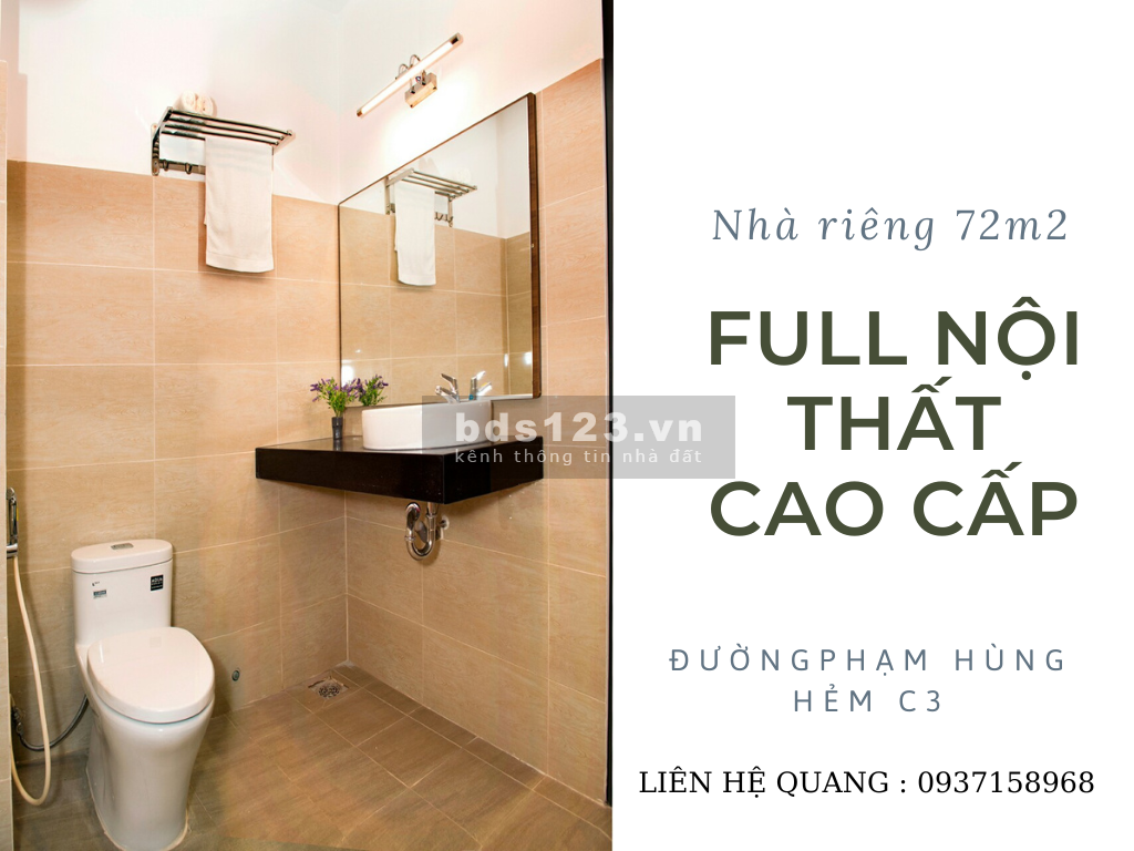 Cho thuê nhà 4x18 Full nội thất cao cấp, hẻm xe hơi đường PHẠM HÙNG Q8