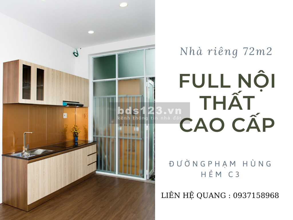 Cho thuê nhà 4x18 Full nội thất cao cấp, hẻm xe hơi đường PHẠM HÙNG Q8