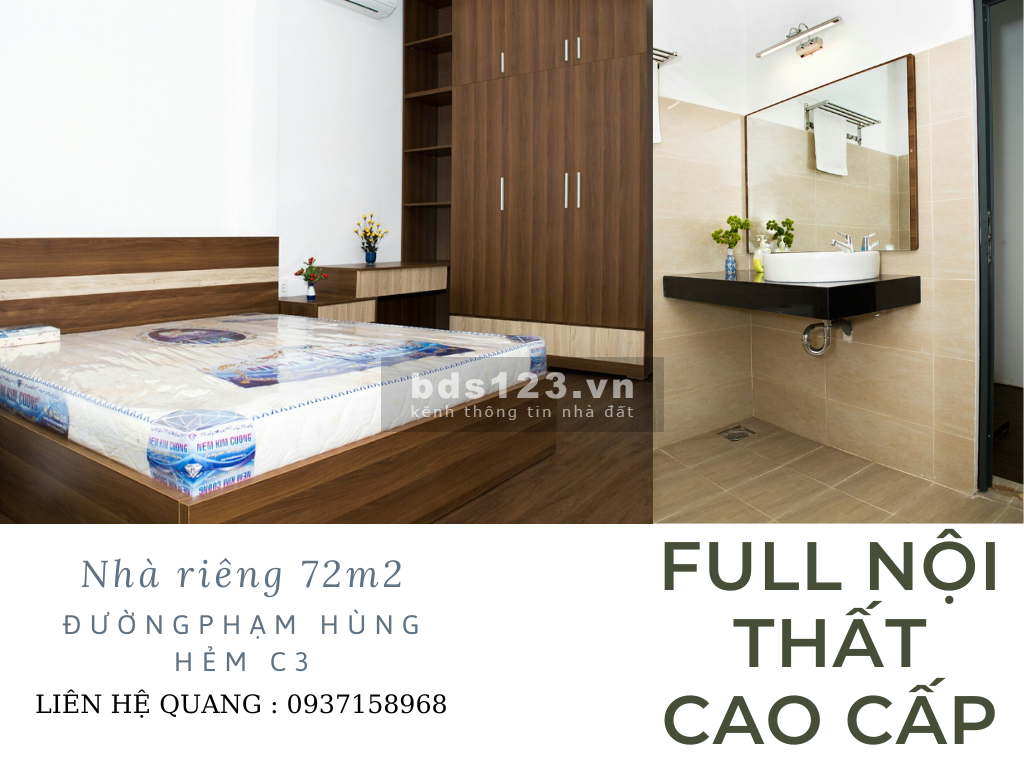 Cho thuê nhà 4x18 Full nội thất cao cấp, hẻm xe hơi đường PHẠM HÙNG Q8