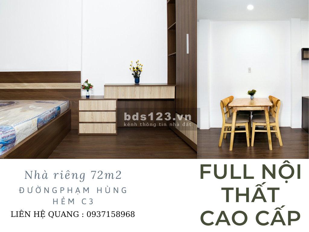 Cho thuê nhà 4x18 Full nội thất cao cấp, hẻm xe hơi đường PHẠM HÙNG Q8