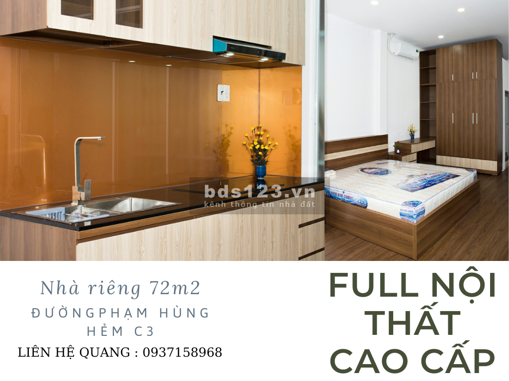 Cho thuê nhà 4x18 Full nội thất cao cấp, hẻm xe hơi đường PHẠM HÙNG Q8
