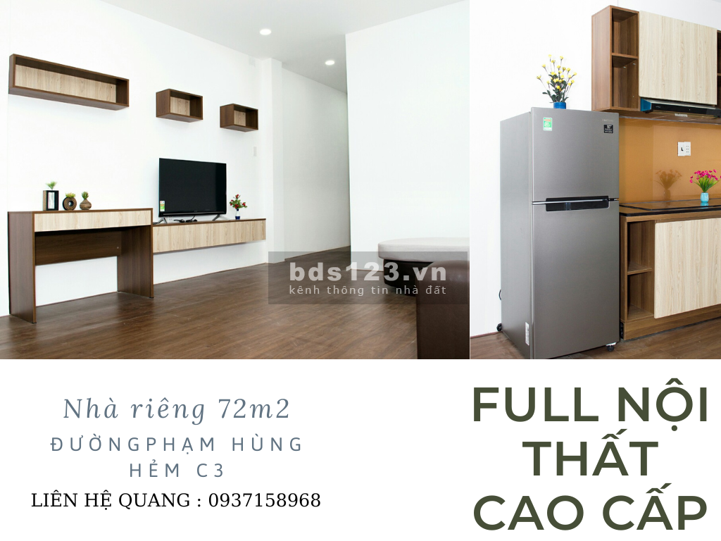 Cho thuê nhà 4x18 Full nội thất cao cấp, hẻm xe hơi đường PHẠM HÙNG Q8