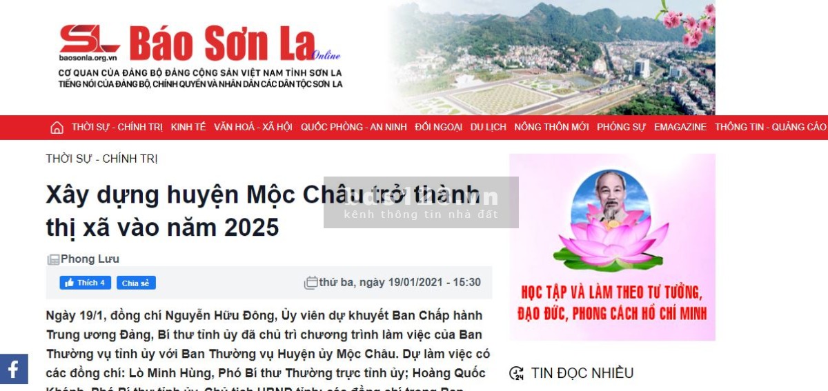 Đất Mộc Châu đón sóng lên thị trấn năm 2025 đón sóng cao tốc
