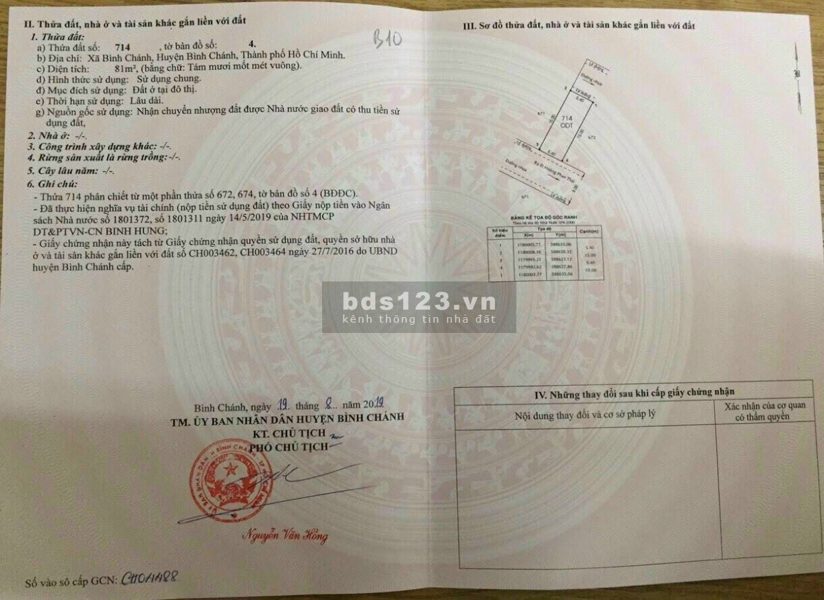 Cần bán lô đất trục đường chính Hoàn Phan Thái