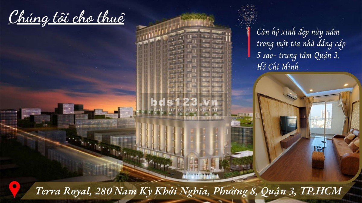 Chính chủ Terra Royal cho thuê 2PN, full NT 20tr/th lh 0362668864