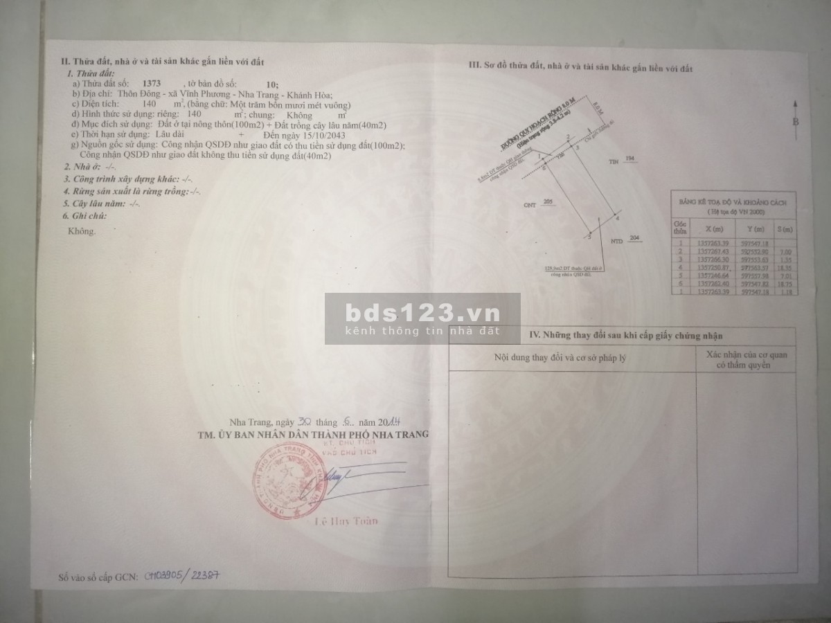 Chính chủ bán đất và nhà cấp 4, giá bớt lộc, khu dân cư, có sổ hồng