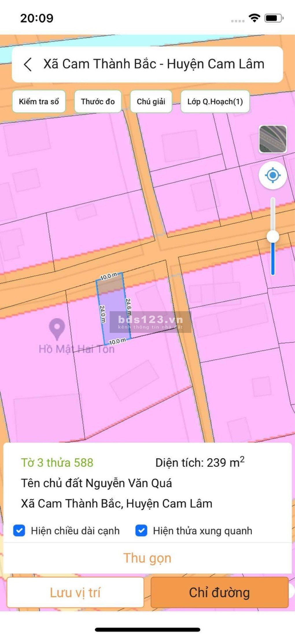 Chính chủ bán 239m2 đất thổ cư Cam Thành Bắc - đường nhựa 16m giáp bàn cờ Cam Đức-giá chỉ 5,5tr/m2