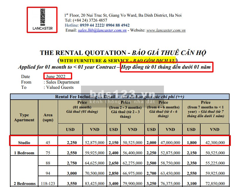HOT. Bán căn studio 42 m2, view 3 hồ, sẵn khách Nhật - Hàn thuê 1 năm > 12000 USD