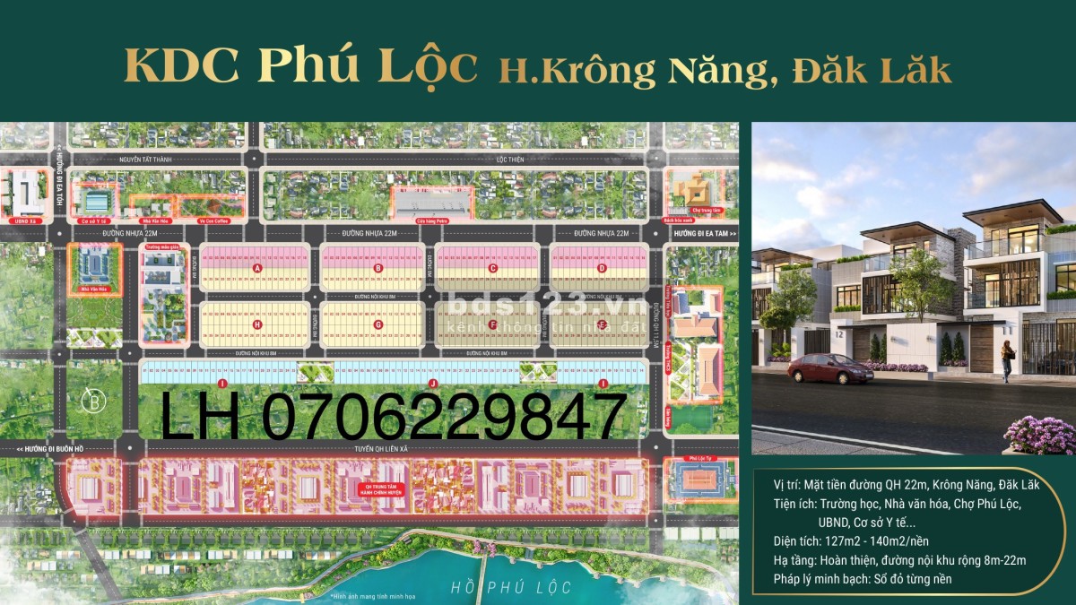 Đất nền Sổ Đỏ Phố Hành Chính Phú Lộc chỉ còn 6 suất đầu tiên 268tr/139m2 full thổ cư