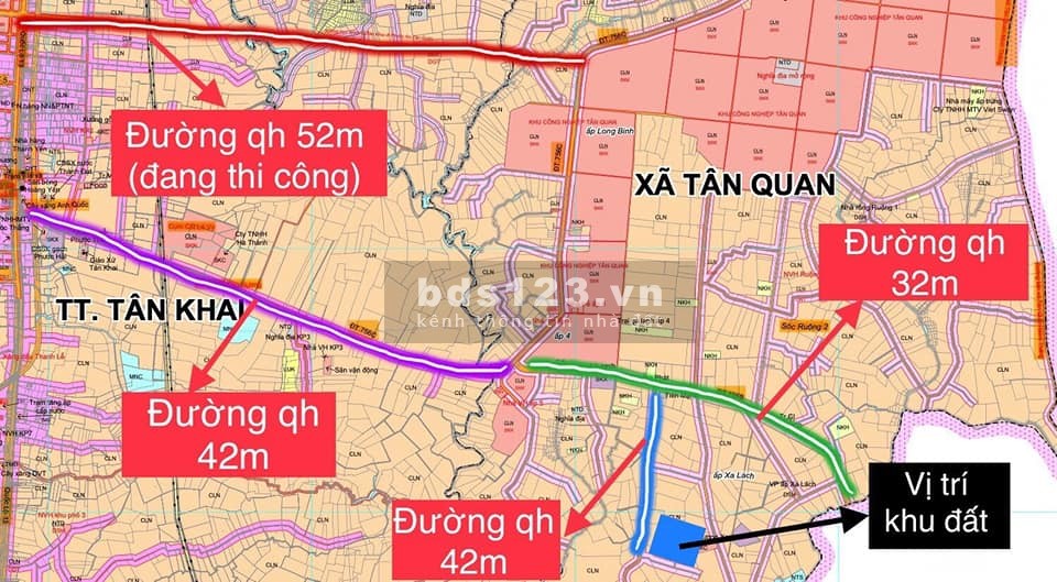 Tuyến đường chính kết nối 2 khu công nghiệp Tân Quan và Minh Hưng Hàn Quốc