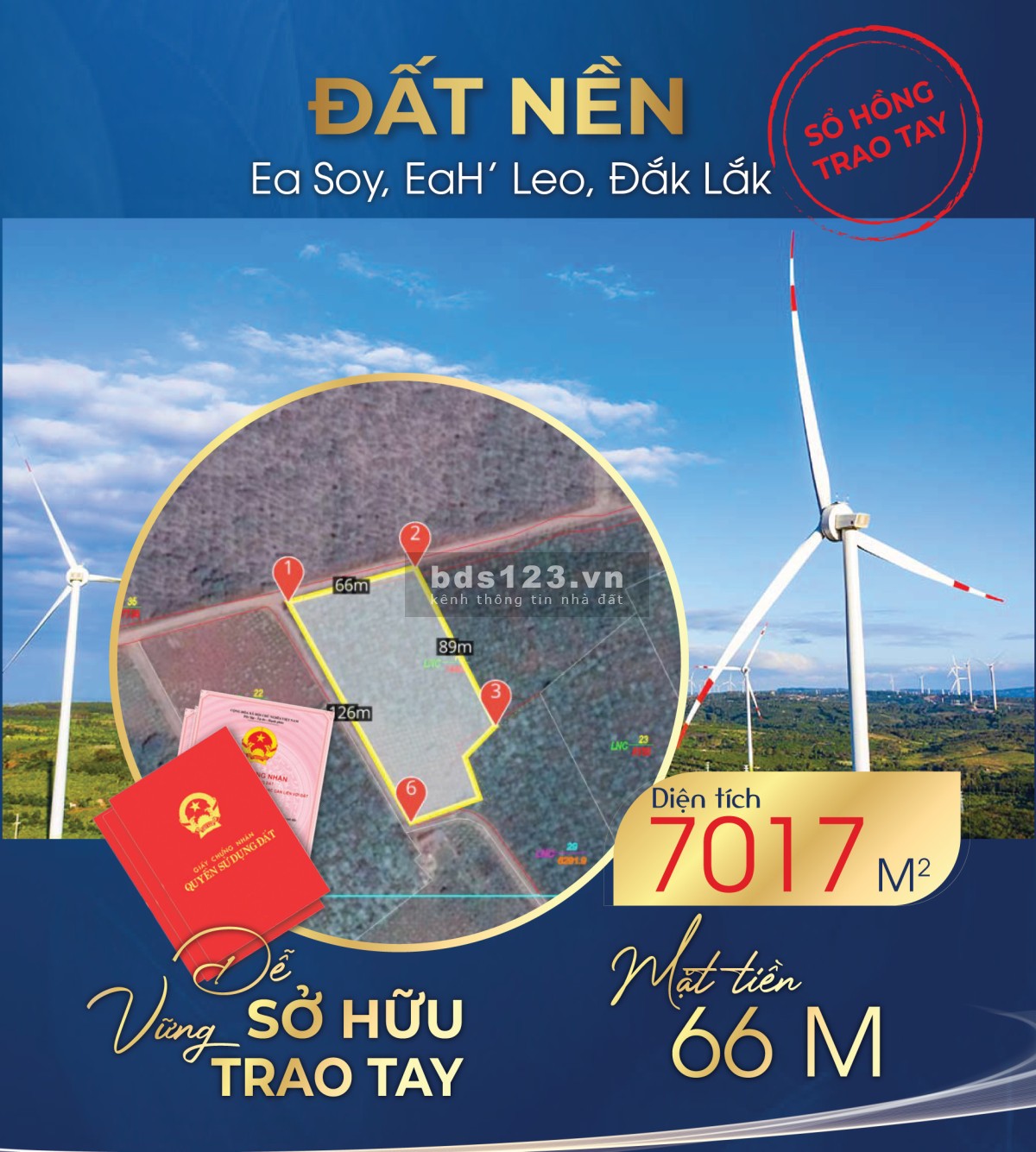 Bán lô đất mặt tiền chính dài đến 66m sổ hồng trao tay dễ dàng sở hữu