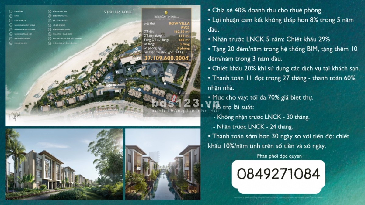 Mua bán biệt thự liền kề Intercontinental Hạ Long Bay giá tốt LH 0849271084