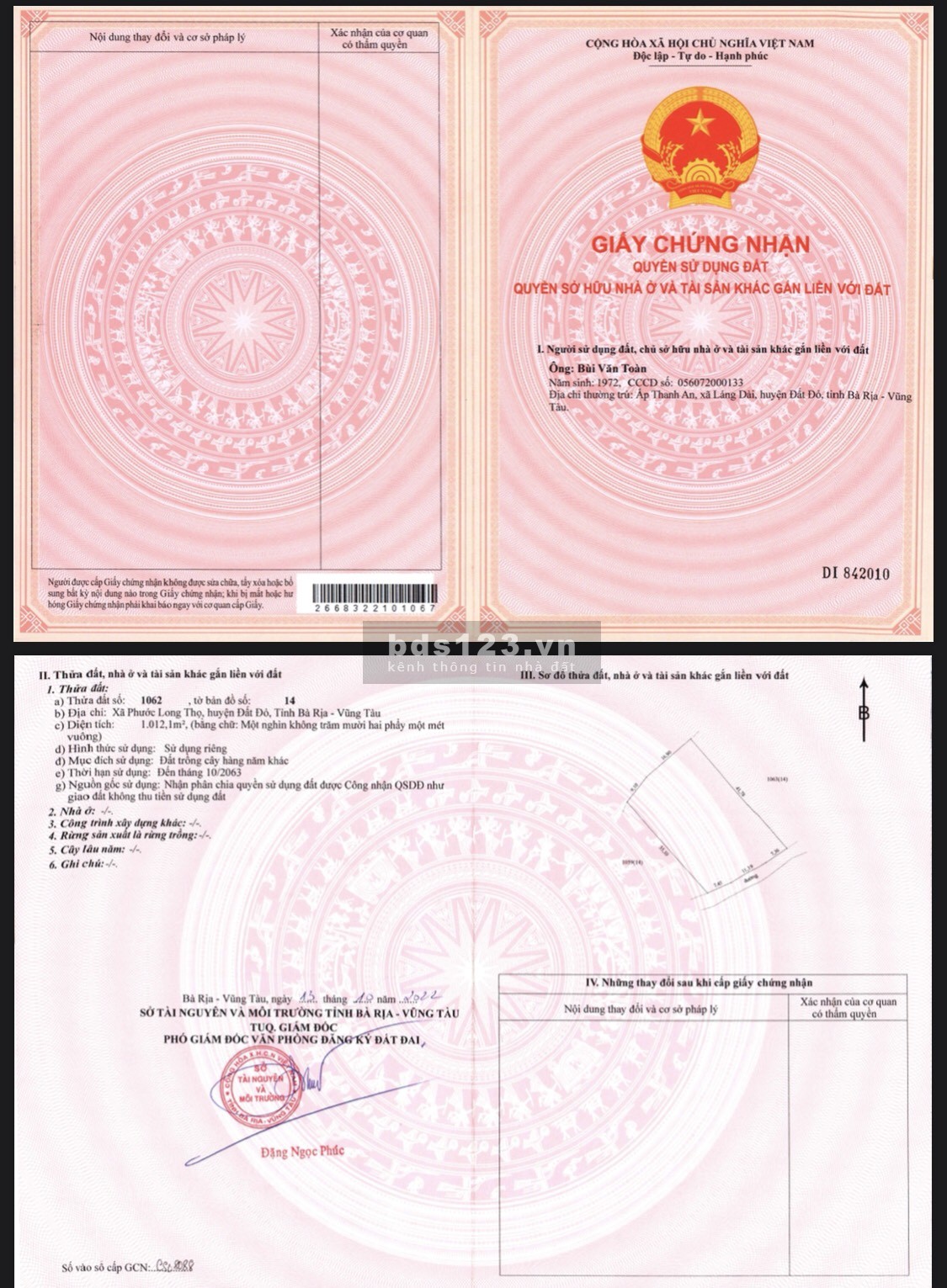 Cần bán nhanh đất vườn nghỉ dưỡng ở Đất Đỏ, Bà Rịa - Vũng Tàu