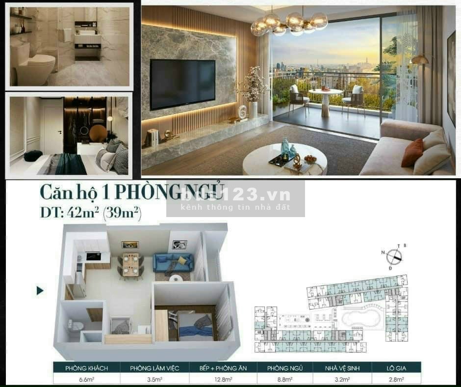 Bán chung cư ngay trung tâm thành phố Thuận An Bình Dương, trả trước 166 triệu