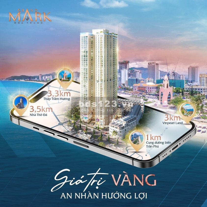 Bán Căn hộ cao cấp 5* 1~3PN (42~110m2) Grand Mark Nha Trang P.Phước Long, TP.Nha Trang