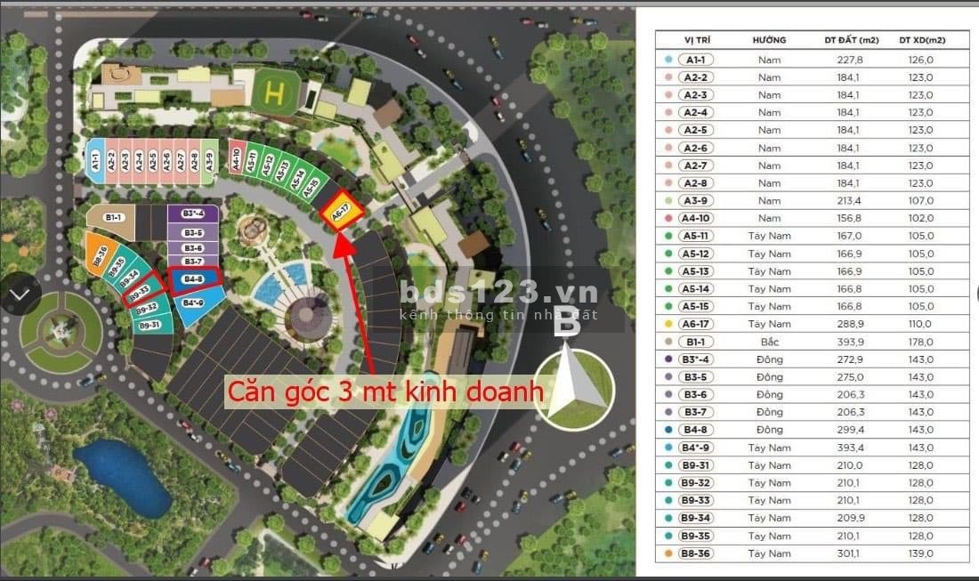 Siêu phẩm Shophouse căn góc Sunshine City 3, DT 288,9m², giá bán 240 triệu/m²