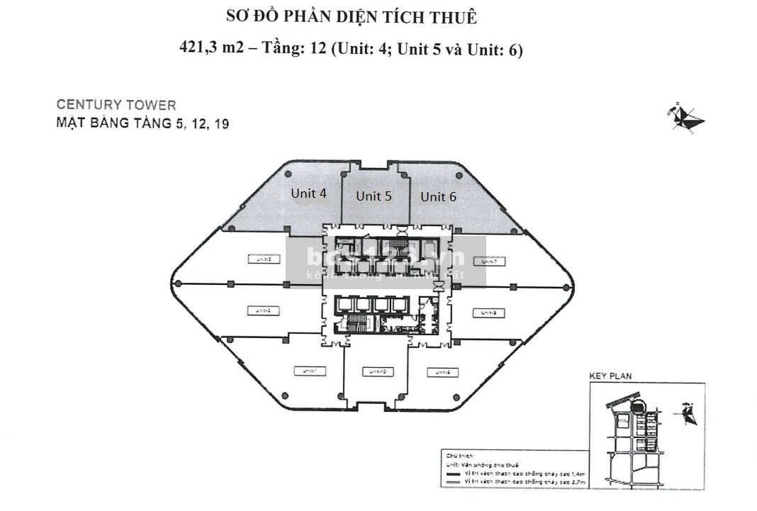 Cho thuê văn phòng cao cấp full nội thất mới tại Century tower, Times city
