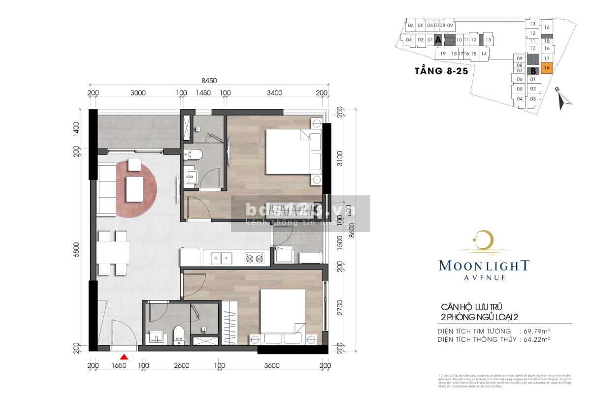 Căn hộ Moonlight Avenue Ngay ngã tư Bình Thái, căn 2 phòng ngủ 70m2, giá chỉ 1.9 tỷ