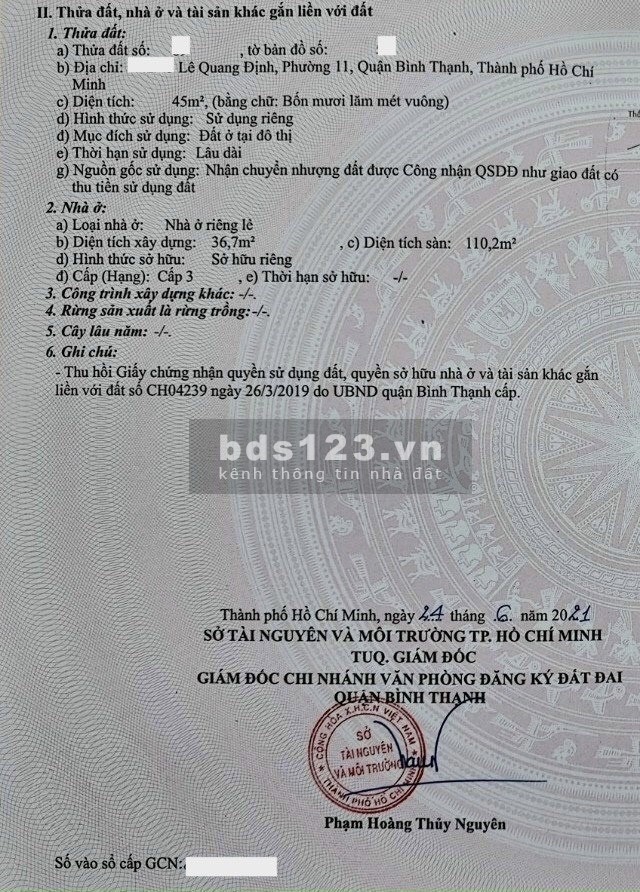 Tôi ngộp vốn cần bán gấp nhà Bình Thạnh, sổ hồng riêng, khu an ninh