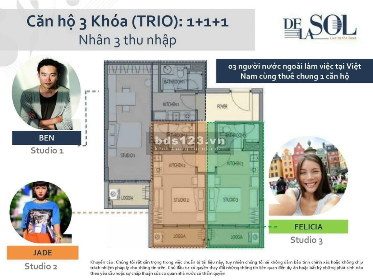 Mua 1 được 2 căn hộ Delasol vừa ở vừa cho thuê 3pn 3 lối đi riêng, chỉ trả 30% đến lúc nhận nhà