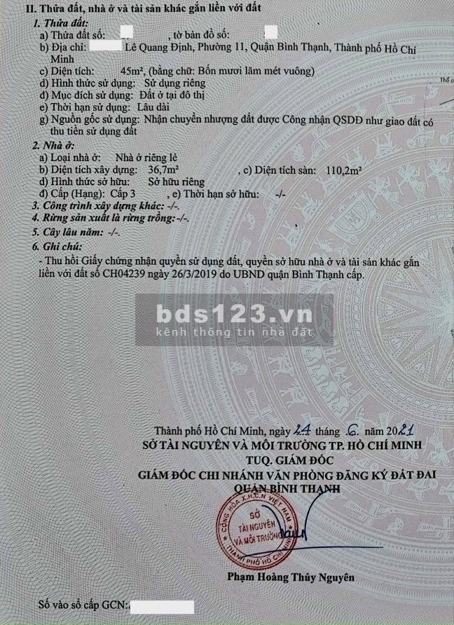 Bán lỗ xoay vốn gấp, nhà Lê Quang Định, P.11, Bình Thạnh