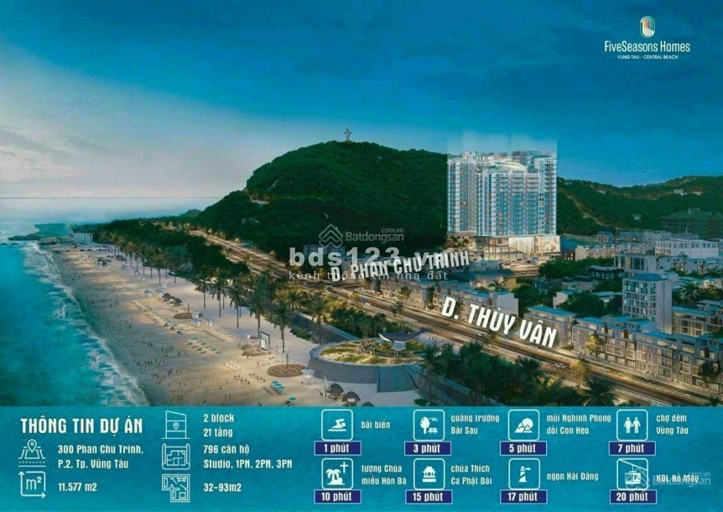 Bán căn hộ ngay bãi sau Vũng Tàu, bàn giao full nội thất. Giá chỉ từ 1,8 tỷ. Liên hệ: 0933979956