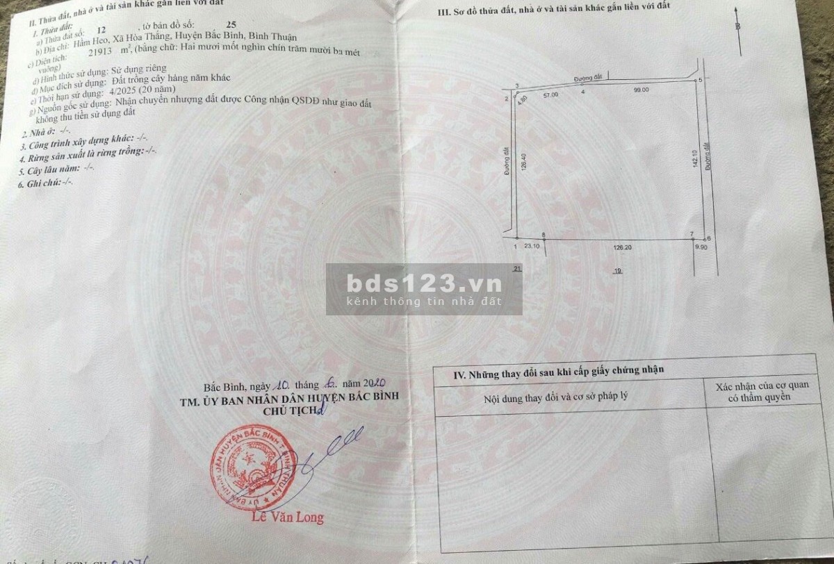 Sổ đẹp giáp 3 mặt tiền đường liền kề Liên Huyện, gần kề khu du lịch Bàu Trắng, cao tốc Phan Thiết