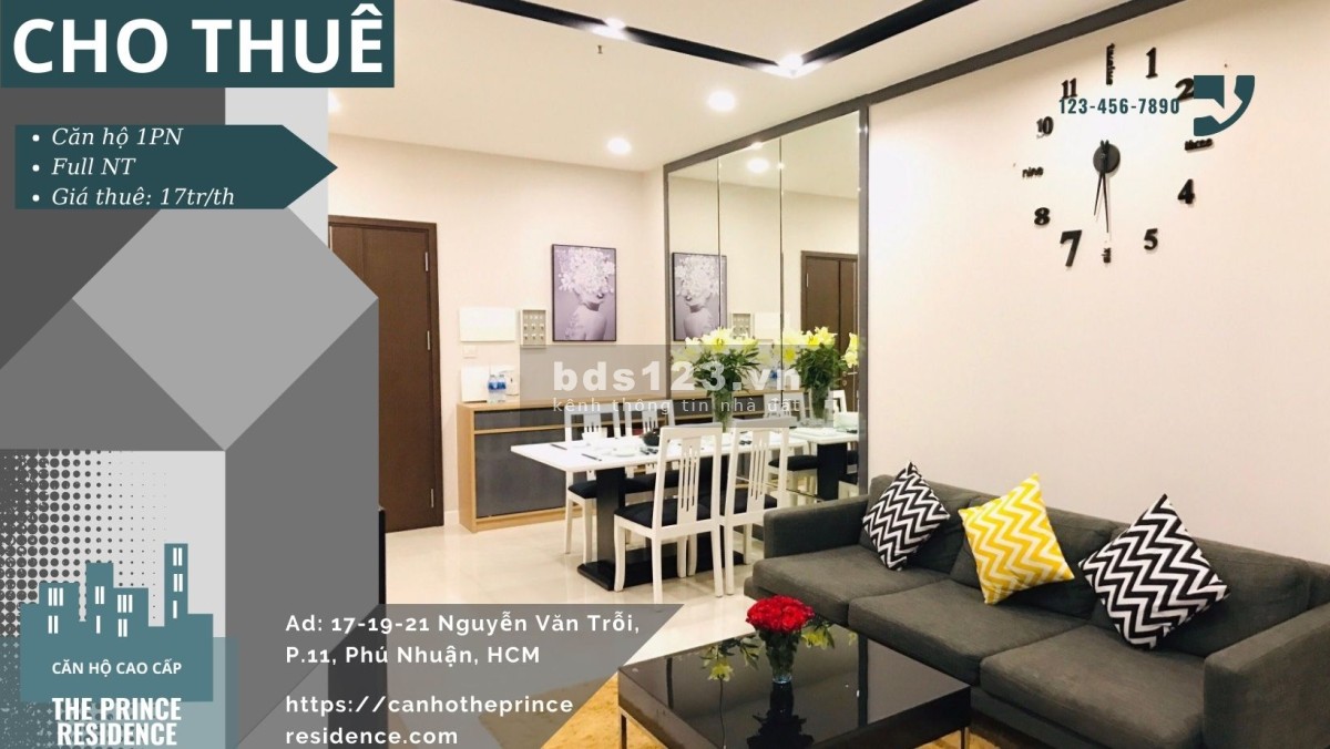 Nhà đẹp cho thuê rẻ, 15tr full NT The Prince Residence, Phú Nhuận