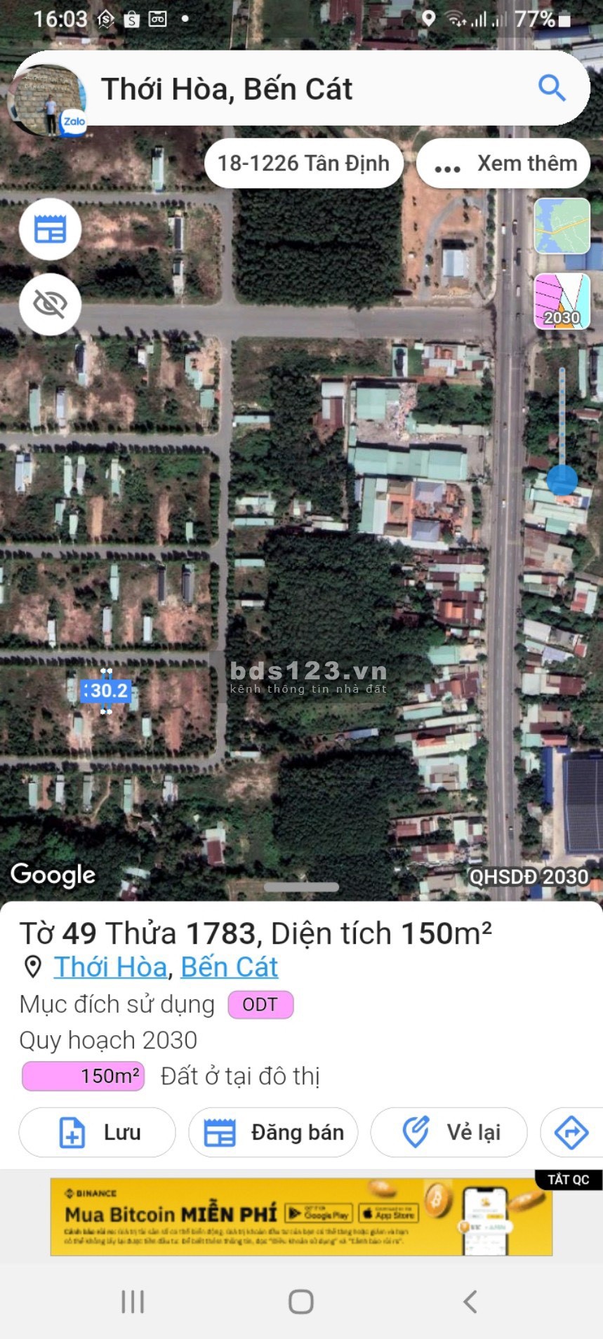 Bán đất Bình Dương. Vỡ nợ nên gia đình tôi cần bán gấp căn nhà để trả nợ, sát bên KCN, sát lộ lớn