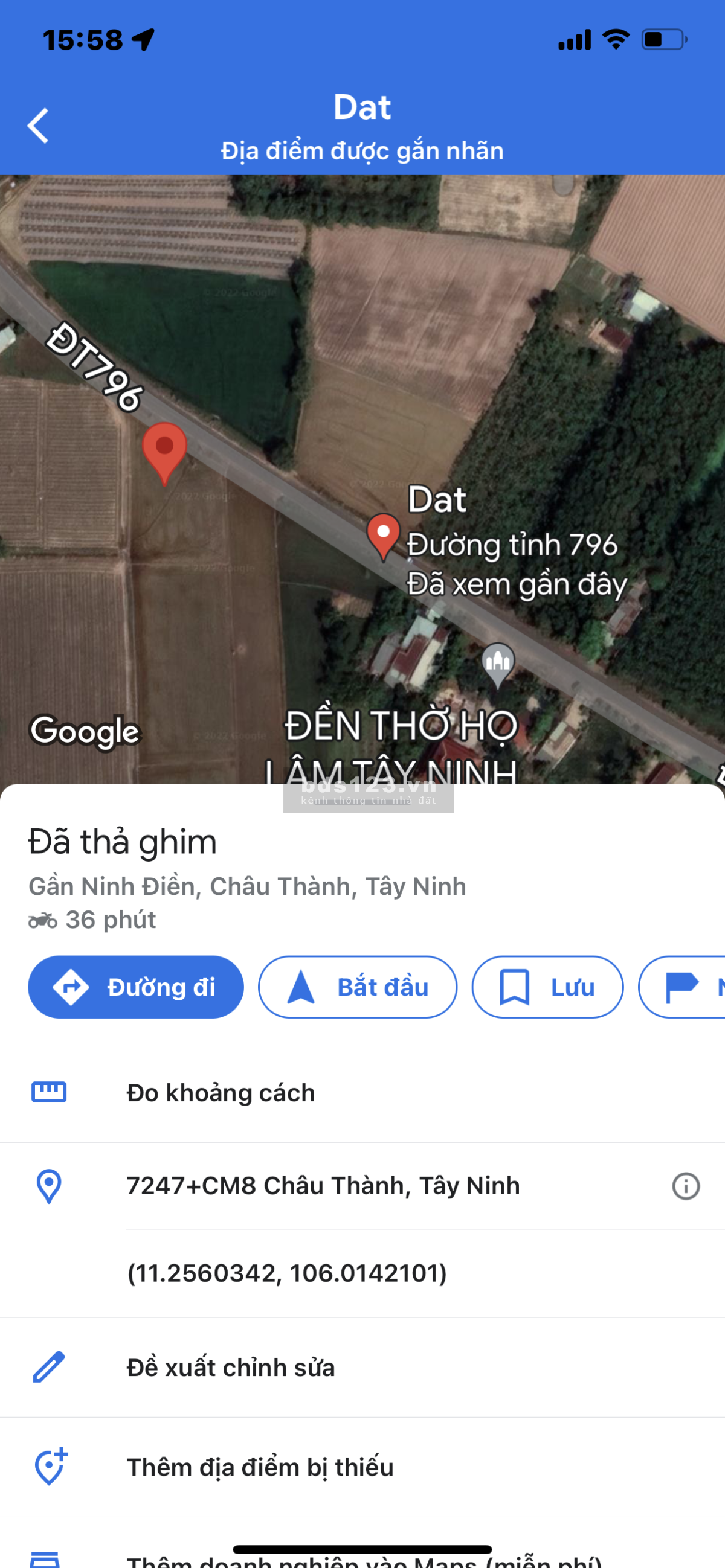 Cần bán đất kế bên đền thờ họ Lâm, mặt tiền ĐT 796