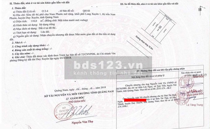Chính chủ cần bán đất khu đô thị phố chợ Nam Phước, Duy Xuyên, Quảng Nam.Đất trên đường 15m5