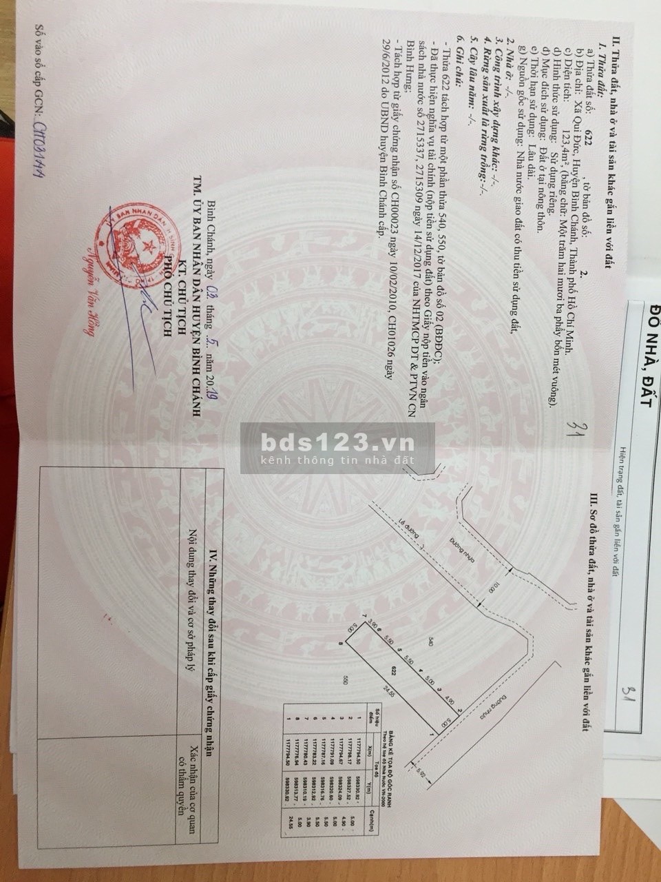 Cần Bán đất Bình Chánh đường Hưng Long Qui Đức giá 2,4tỷ