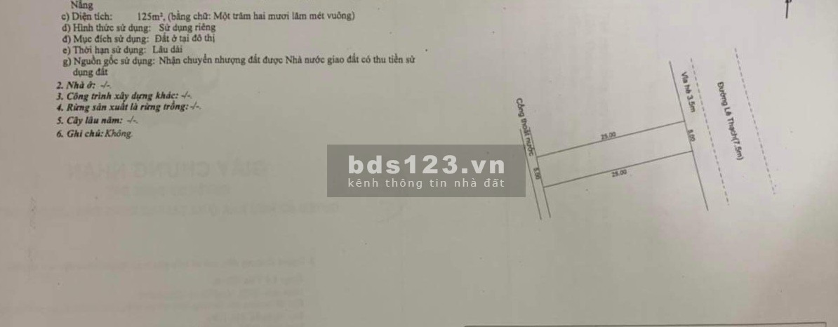 Nhà mặt tiền Lê Thạch - 125m2 gấp bán trước tết giảm 500tr còn 4.2 tỷ