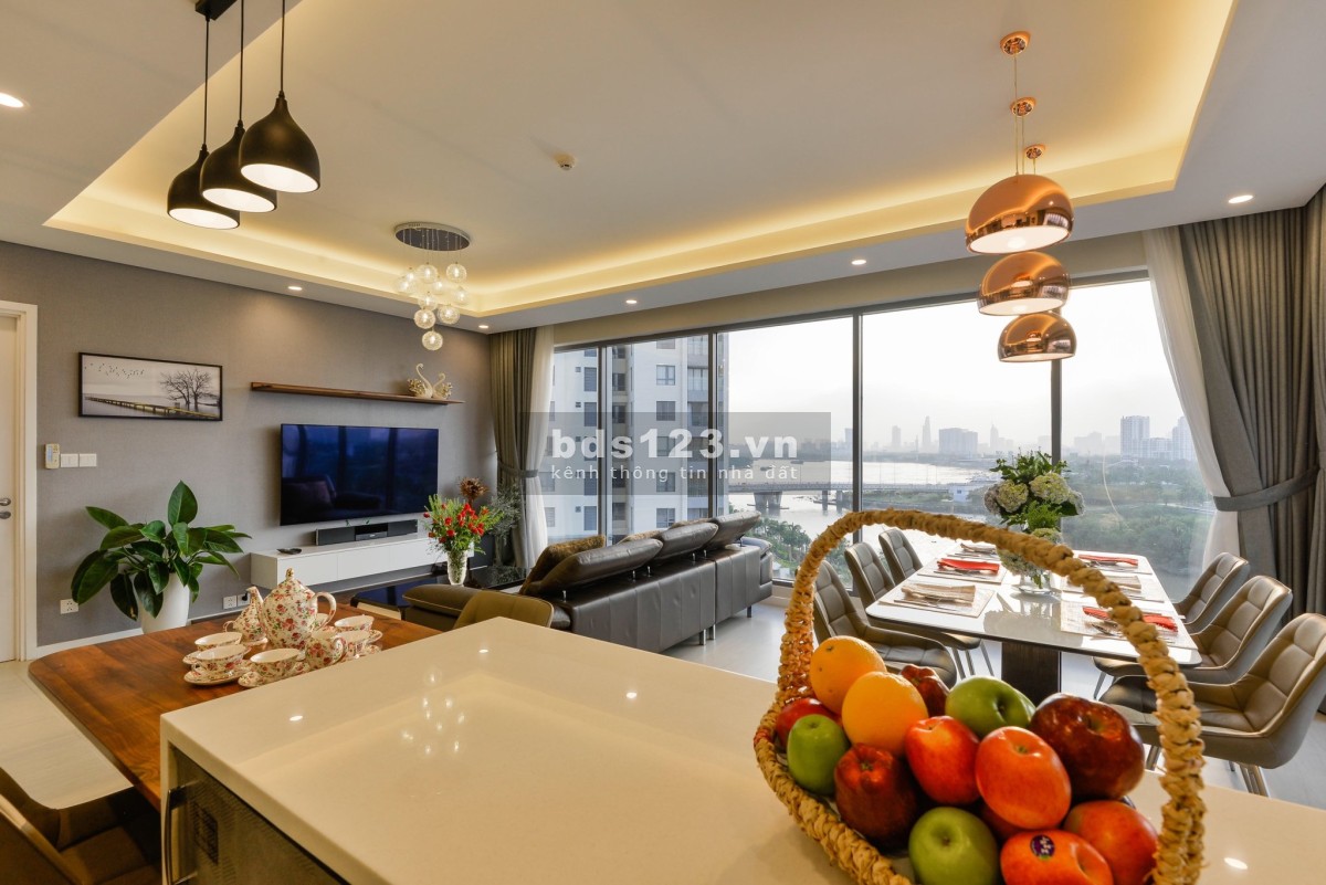 Cho thuê căn 3PN Đảo Kim Cương - nội thất sang trọng view sông SG - giá chỉ 45 triệu/tháng