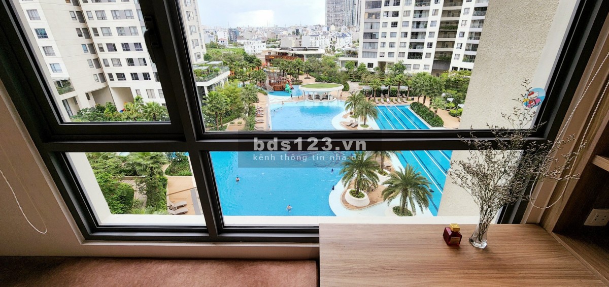 Cho thuê căn hộ 2PN Đảo Kim Cương - nhà đẹp, view hồ bơi xanh mát - giá 28 triệu