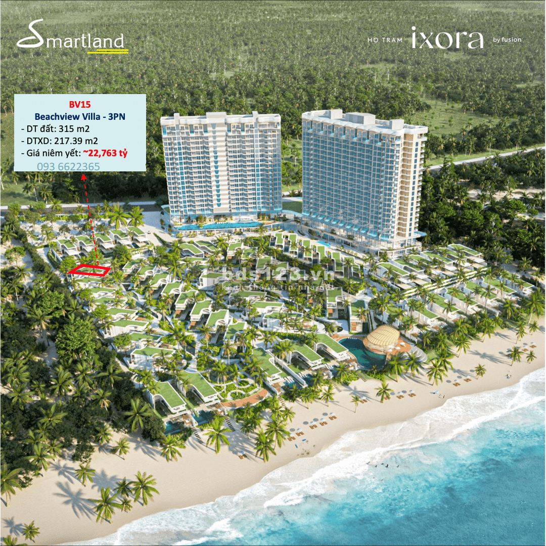 Bán biệt thự Beach villa 3PN Ixora Ho Tram giá chỉ 22 tỷ (full nội thất) thanh toán giãn