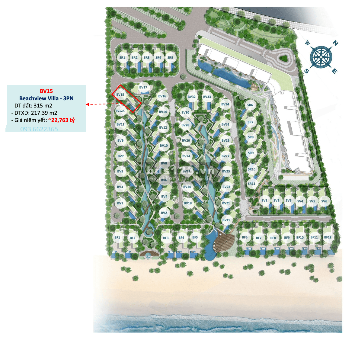 Bán biệt thự Beach villa 3PN Ixora Ho Tram giá chỉ 22 tỷ (full nội thất) thanh toán giãn