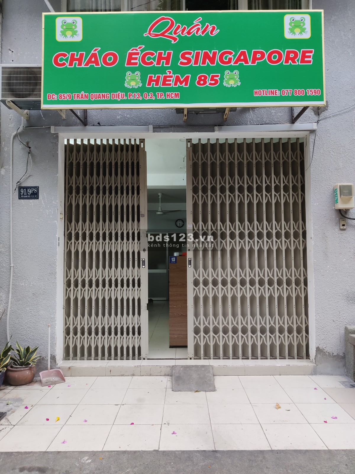 Cho thuê mặt bằng chính chủ Quận 3 sạch đẹp, đối diện khu chung cư Trần Quang Diệu